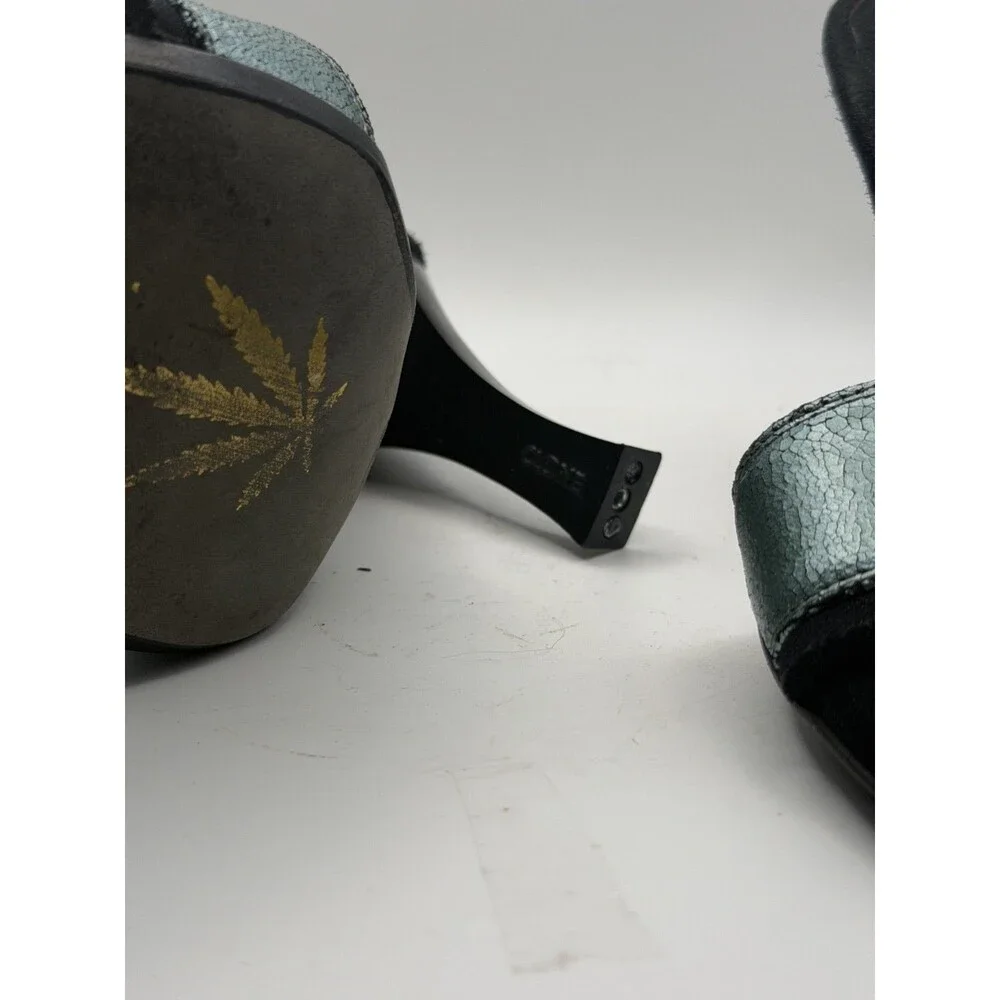 ✨👠 Bruno Bordese Italy Leather Cone High Heels Vintage Party Sandals Size 35 🇮
